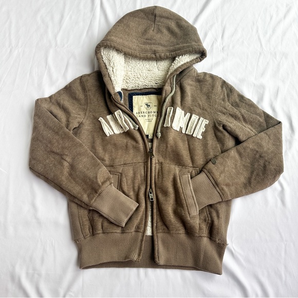 The Vintage Double Zipper Fleece Zip Up 🐻 by Abercrombie & Fitch; Size Large - Picture 4 of 9